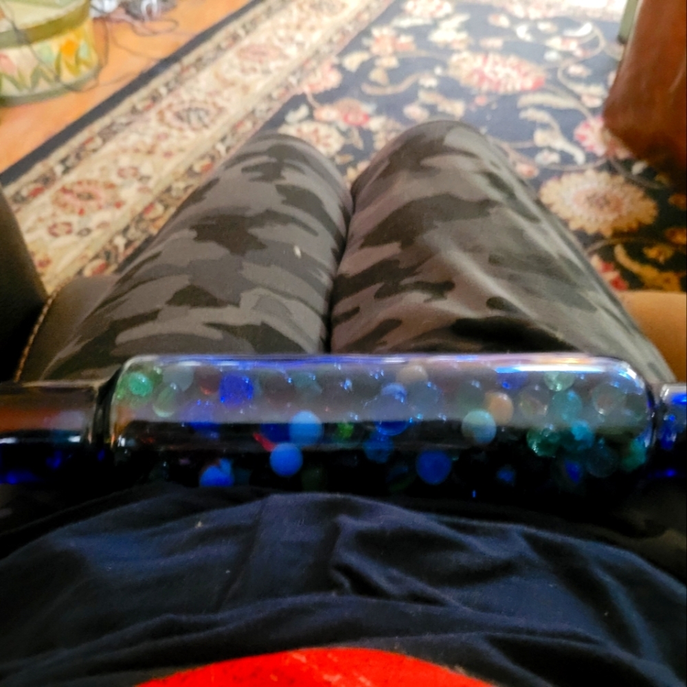 Vintage Blue Cobolt Glass Rolling Pin